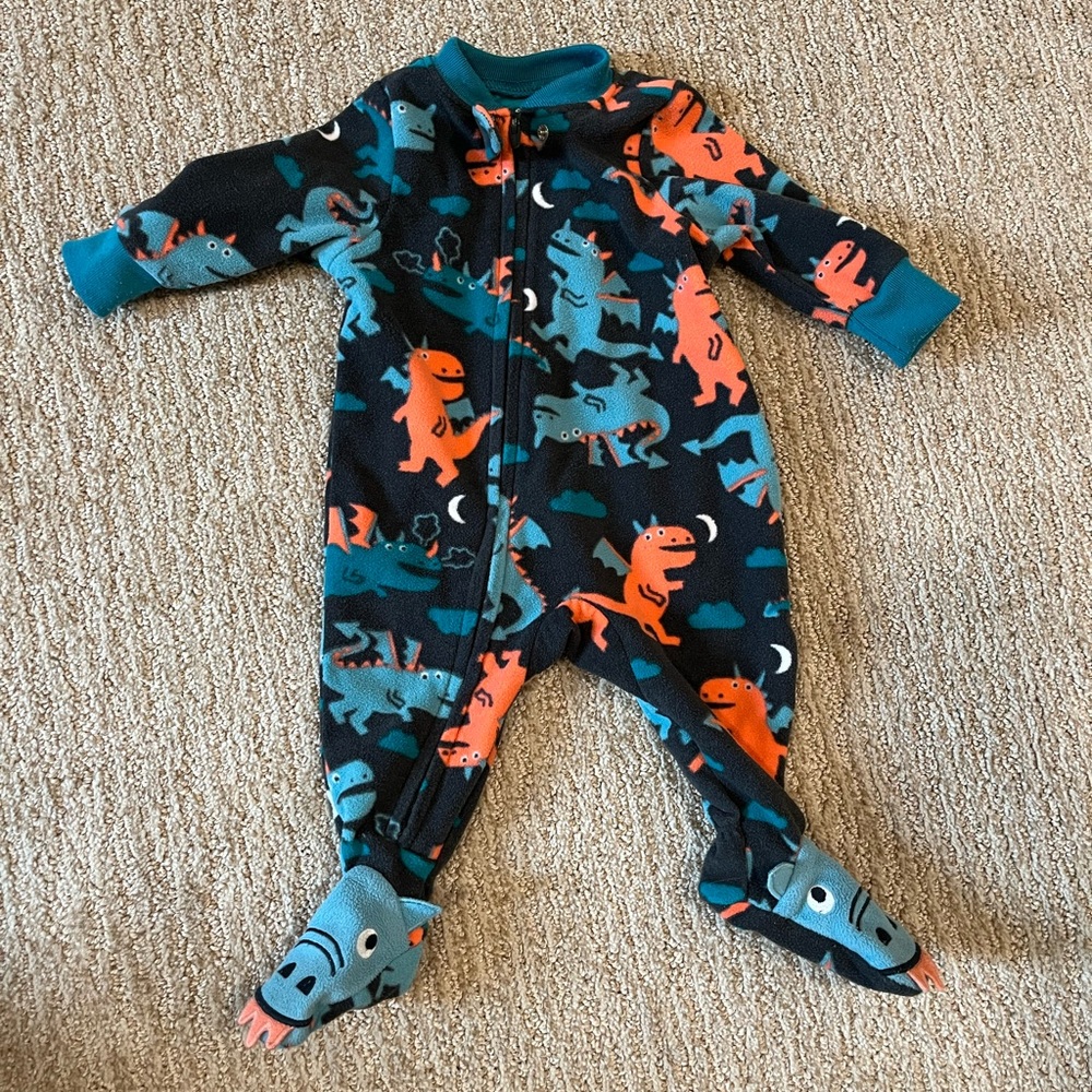 Fleece Dragon Footie